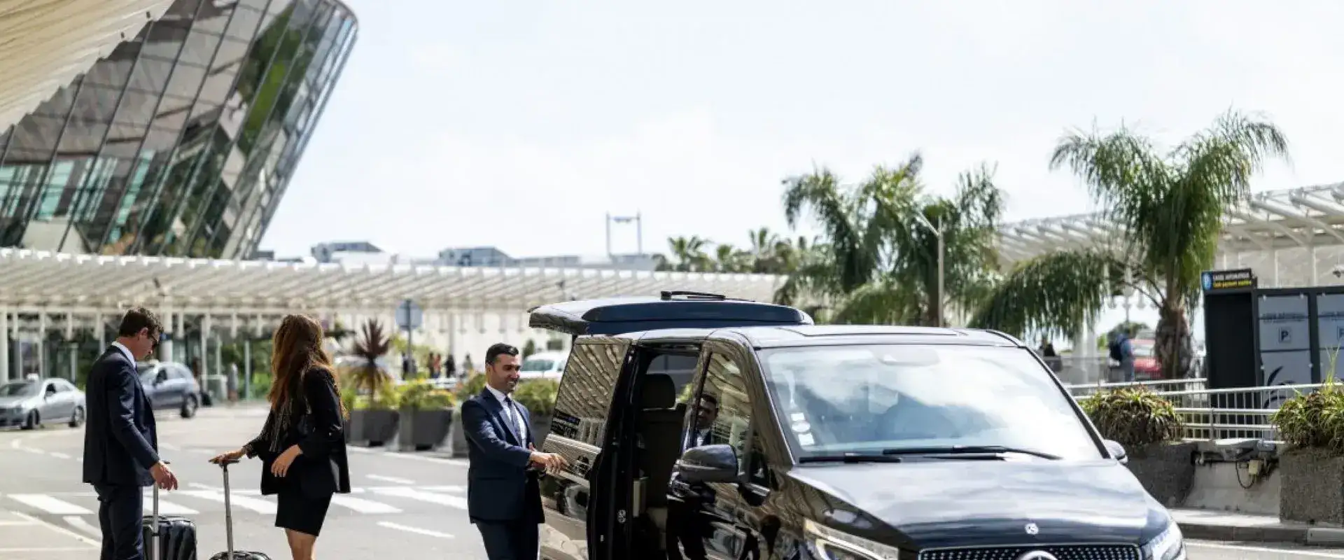 Airport terminal with travelers